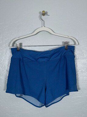 Rabbit Women L Blue Pink Dot Catch Me If You Can Shorts Lined Pocket Running